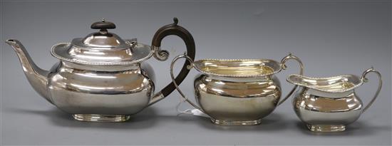 A three piece plated teaset